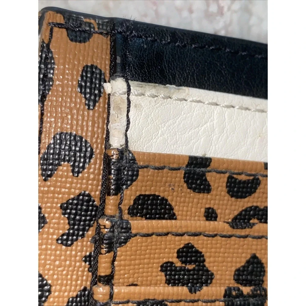 Fossil Leopard Women's Zip Card Wallet Case With Key Chain